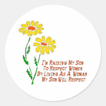 Respect Women Round Sticker