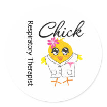 Respiratory Therapist Chick Round Stickers