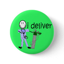 Respiratory Therapist "I Deliver"  (Oxygen) Pinback Button