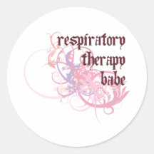 Respiratory Therapy Babe Round Sticker