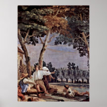 Rest of the peasants by Giovanni Domenico Tiepolo Print