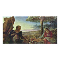 Rest On The Flight By Runge Philipp Otto Custom Photo Card