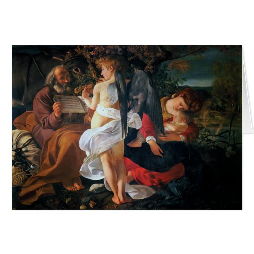 Rest on the Flight into Egypt, Caravaggio Card