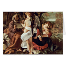 Rest On The Flight To Egypt By Michelangelo Merisi Card