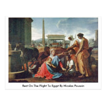 Rest On The Flight To Egypt By Nicolas Poussin Post Cards
