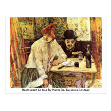 Restaurant La Mie By Henri De Toulouse-Lautrec Post Card