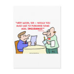 restaurant meal insurance postcard