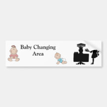 Restaurant Supplies, Baby Changing Area, customize Bumper Stickers