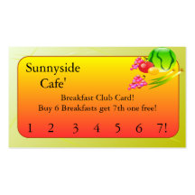 Restaurant Supplies   Breakfast club cards Business Card Templates