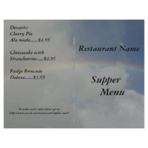 Restaurant Supplies Supper Menu Rainbow Designs