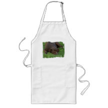 Resting Chocolate Lab Long Apron