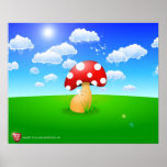 Resting Mushroom Poster