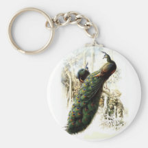 Resting Peacocks Key Chain