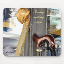 Resting walking sticks mouse pad
