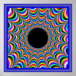 Restless Black Center Emitting Colors Print