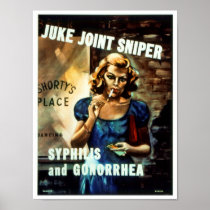 RESTORED "Juke Joint Sniper" WWII Health Poster