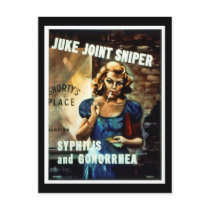 RESTORED "Juke Joint Sniper" WWII Health Poster