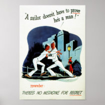 RESTORED "No medicine for..." WWII Health Poster