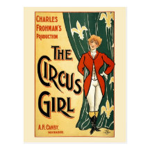 restored The Circus Girl vintage poster Postcards
