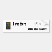 restoring honour, 8/28, FAITH  HOPE  CHARITY, I .. Bumper Sticker