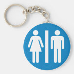 Restroom Facilities Highway Sign Keychain