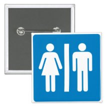 Restroom Facilities Highway Sign Pinback Button