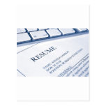 resume or cv job application post card
