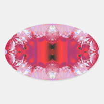 Résumé rose autocollant ovale