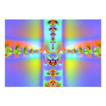 Resurrection Cross Fractal Personalized Announcement