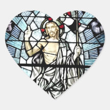 Résurrection de fenêtre en verre teinté de Jésus Adhésif