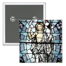 Résurrection de fenêtre en verre teinté de Jésus Badge Avec Épingle