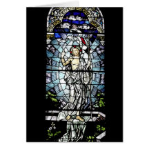 Résurrection de fenêtre en verre teinté de Jésus Cartes De Vœux