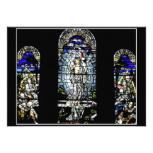 Resurrection of Jesus Stained Glass Window Personalized Invite