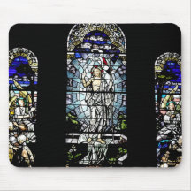Resurrection of Jesus Stained Glass Window Mouse Pads