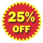 RETAIL BADGE - 25% OFF stickers