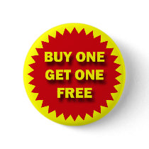 RETAIL SALE BADGE - BUY ONE GET ONE FREE PIN