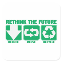 Rethink The Future, Recycle Square Sticker