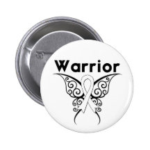 Retinoblastoma Cancer Warrior Tribal Butterfly Pinback Buttons