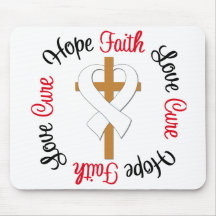 Retinoblastoma - Faith Hope Love Cross Mouse Pad