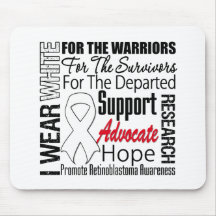 Retinoblastoma I Wear White Ribbon TRIBUTE Mousepad