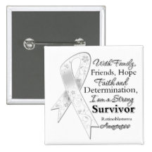 Retinoblastoma Support Strong Survivor Pinback Buttons