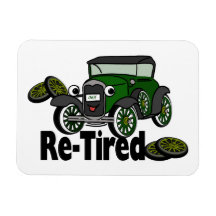ReTired Antique Car Humour Flexible Magnets
