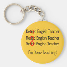 Retired English Teacher Gifts Keychains