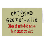 Retired Mens T-Shirts & Gifts "Geezer-Ville" Card