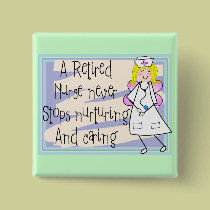 Retired Nurse Angel Art Cards & Gifts buttons