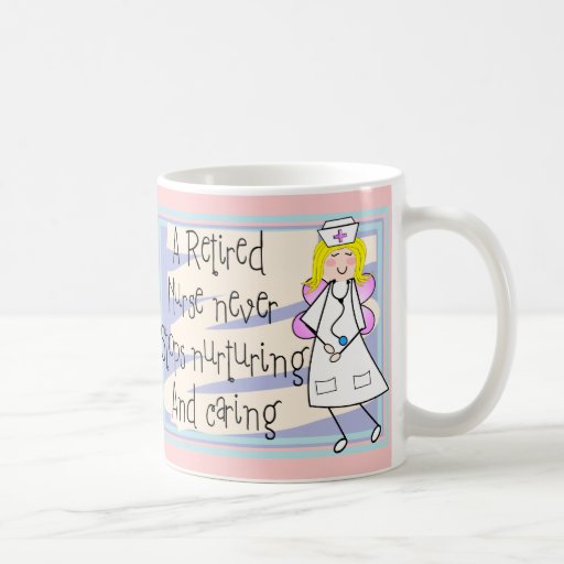 Retired Nurse Angel Art Cards & Gifts Coffee Mugs