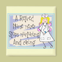 Retired Nurse Angel Art Cards & Gifts magnets