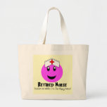 Retired Nurse Gifts "Happy Dance Pink Smiley" Tote Bags