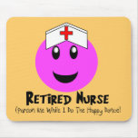 Retired Nurse Gifts "Happy Dance Pink Smiley" Mouse Pad
