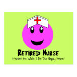 Retired Nurse Gifts "Happy Dance Pink Smiley" Post Card